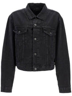 Balenciaga Back Logo Denim Jacket Black