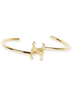 CELINE Triomphe Asymmetric Cuff Brass Bracelet Gold