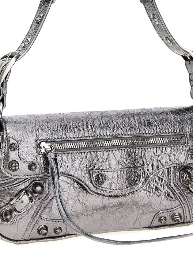 Balenciaga Le Cagole Metallic Small Shoulder Bag Silver