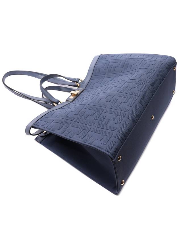Fendi Logo Pattern Medium Canvas Tote Bag Blue