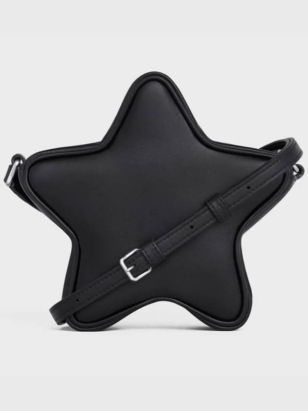 CELINE Logo Print Small Etoile Leather Shoulder Bag Black