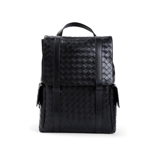 Bottega Veneta Intrecciato Leather Backpack in Black | Size UNICA | 805971V2HL1