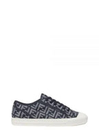 Fendi Domino FF Morty Denim Low Top Sneakers Blue