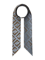 Fendi Wrappy Silk Scarf Light Blue
