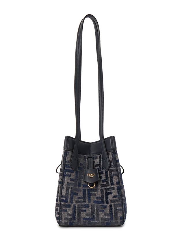 Fendi Origami Small FF Chenille Bucket Bag Dark Blue