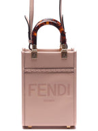 Fendi Sunshine Shopper Small Leather Tote Bag Pink