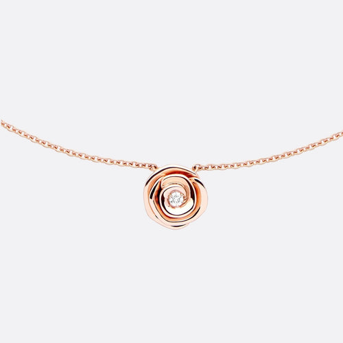 DIOR ROSE COUTRE PINK GOLD DIAMOND NECKLACE