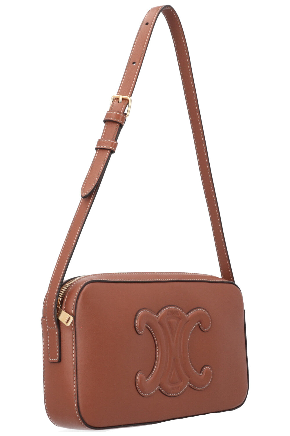 CELINE Mini Triomphe Camera Bag Calfskin Tan