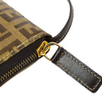 Fendi Brown Zucchino Shoulder Pochette Wallet