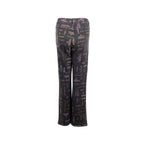 Chanel size 38 22P Letter logo print straight jeans black/Multicolour