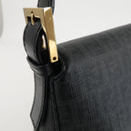 FENDI Zucchino Mamma Baguette PVC Leather Bag Black 8BR001