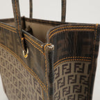 FENDI Zucca Zucchino PVC Leather Shoulder Bag Beige Brown 8BH189
