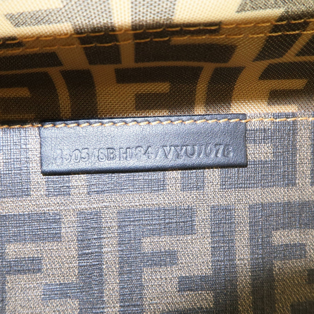 FENDI Zucca Mesh PVC Tote Bag Brown Black 8BH184