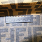 FENDI Zucca Mesh PVC Tote Bag Brown Black 8BH184