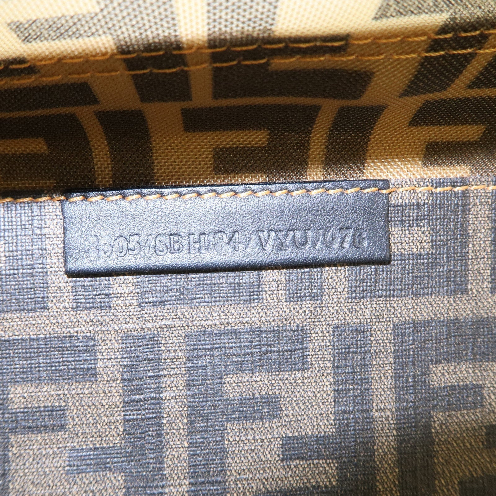 FENDI Zucca Mesh PVC Tote Bag Brown Black 8BH184