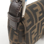 FENDI Zucca Mamma Baguette Canvas Leather Shoulder Bag 26424