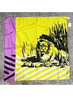 D Jungle Pop Square Silk Scarf Yellow Dior