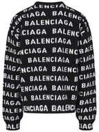Balenciaga All-Over Logo Sweatshirt Black
