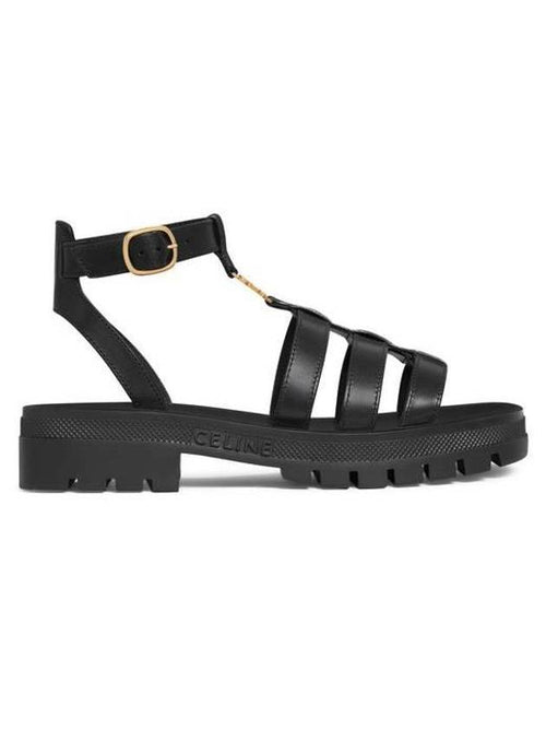 CELINE Clea Triomphe Gladiator Sandals Black