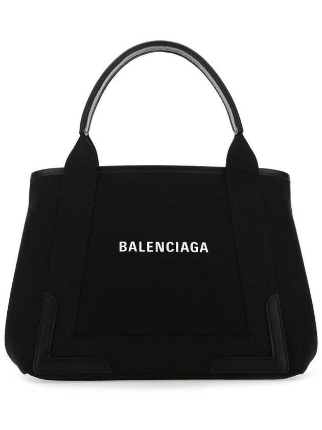 Balenciaga Cabas Logo Canvas Small Tote Bag Black