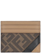 Fendi FF Logo Card Wallet Brown