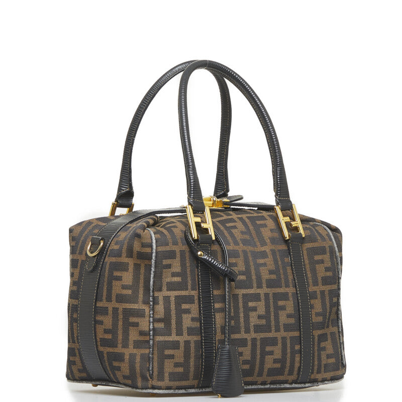 Fendi Fendi Zuka Shoulder Bag Canvas/Leather Brown Ladies