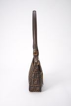 Vintage Fendi Zucca Shoulder Bag - Brown