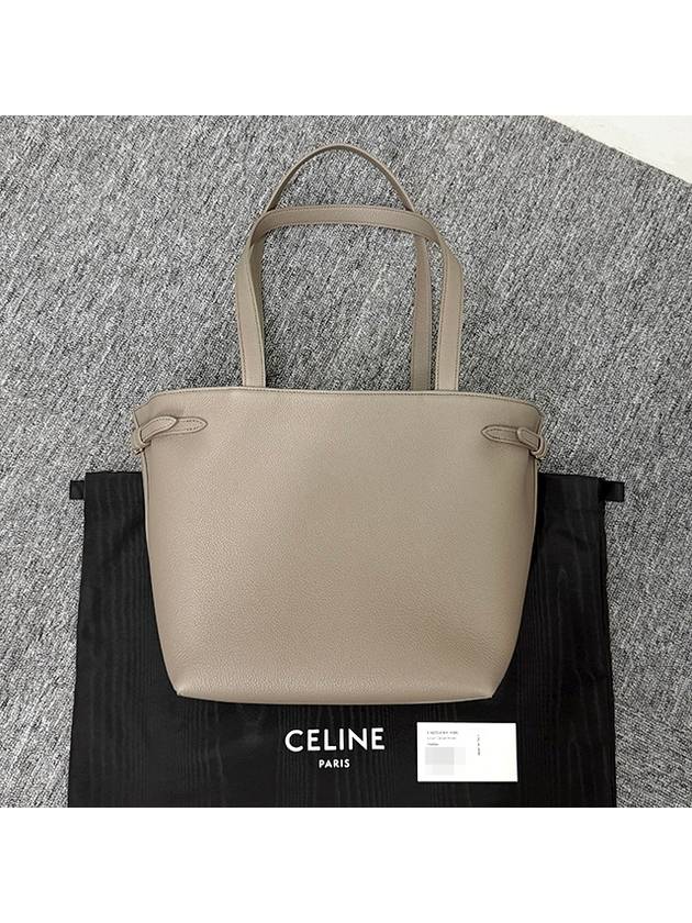 CELINE Small Cabas Anais Cuir Triomphe Grained Calfskin Tote Bag Pebble