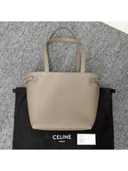 CELINE Small Cabas Anais Cuir Triomphe Grained Calfskin Tote Bag Pebble