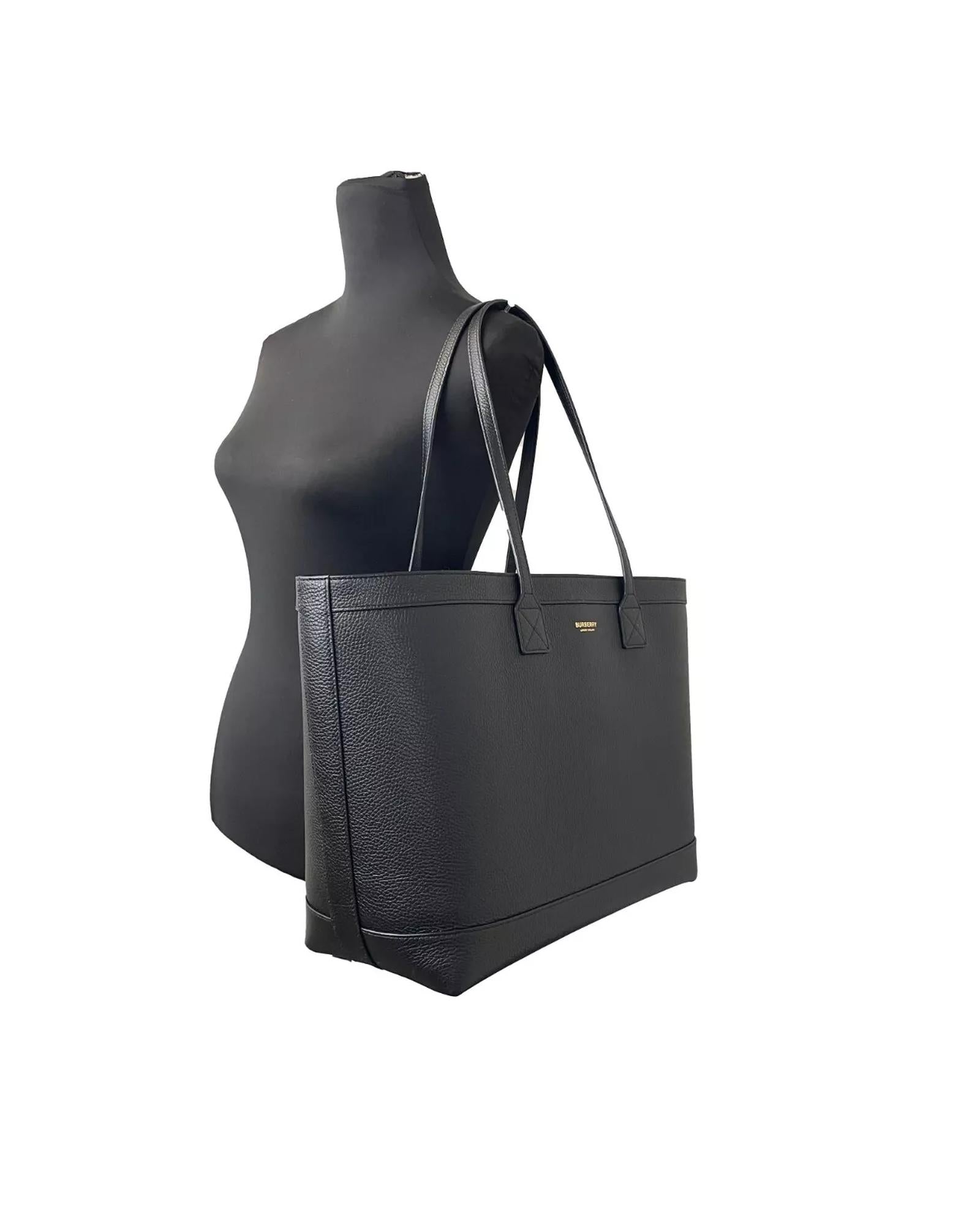 Burberry Leather Tote Bag Women Black