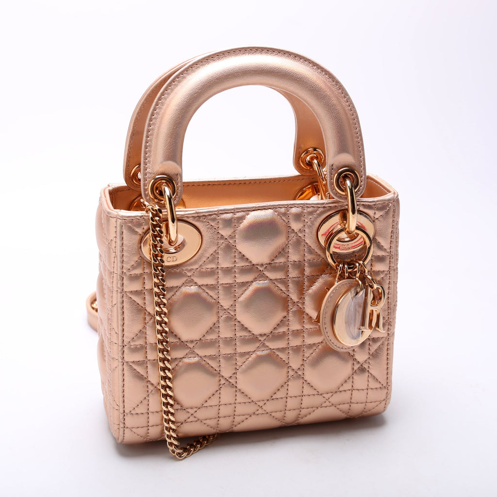 Lady Dior Mini Iridescent Metallic Lambskin