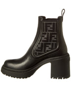 FENDI FF Logo Domino Leather Boot