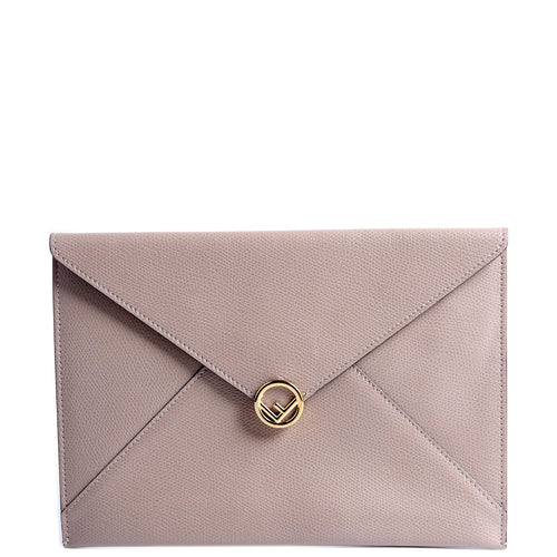 8N0152 F Is Fendi Envelope Flat Pouch Taupe