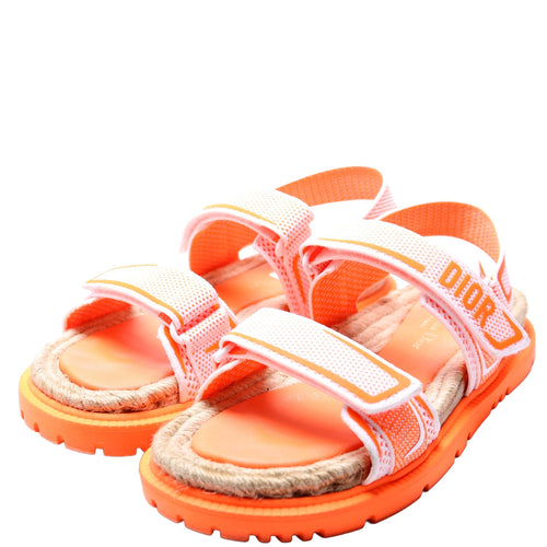 Dioract Tech Knit Jute Sandals Size 39 Orange