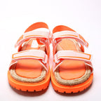Dioract Tech Knit Jute Sandals Size 39 Orange