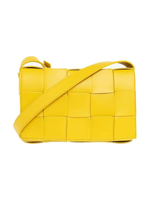 Bottega Veneta Intrecciato Cassette Shoulder Bag Yellow