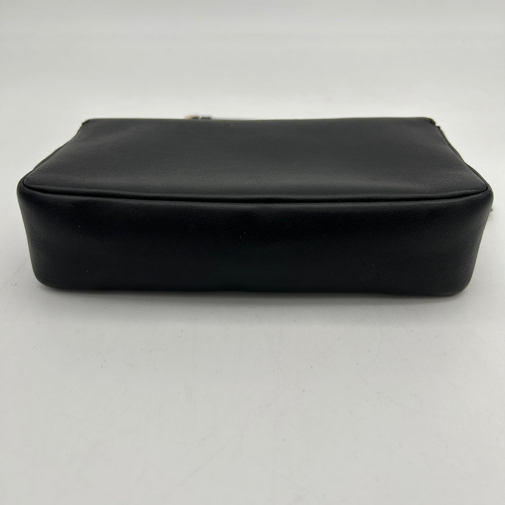 Fendi Black Nappa Leather Mini Baguette Bag