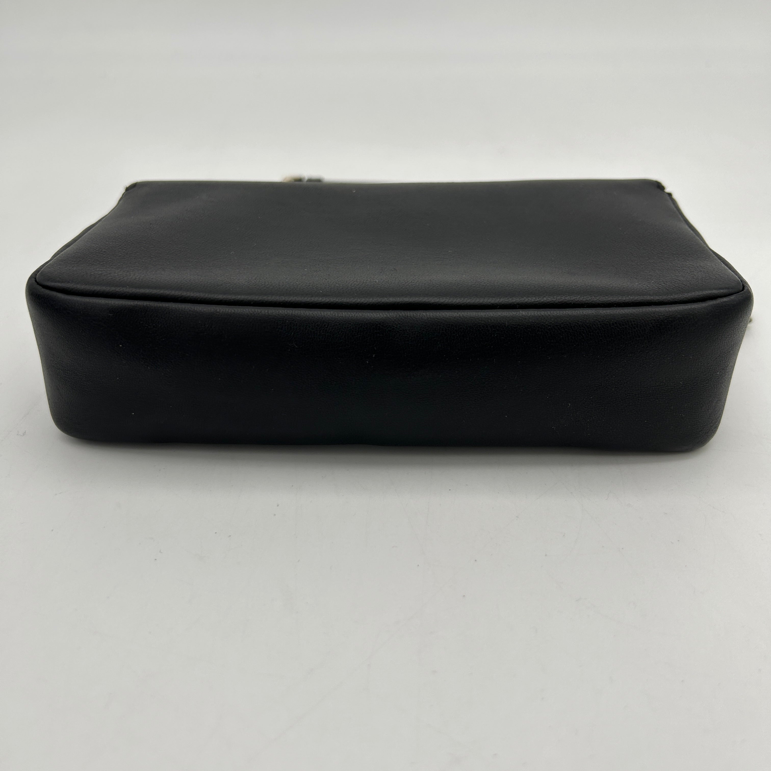 Fendi Black Nappa Leather Mini Baguette Bag