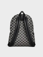 CELINE Triomphe Canvas Two-Tone Calfskin Medium Backpack Black