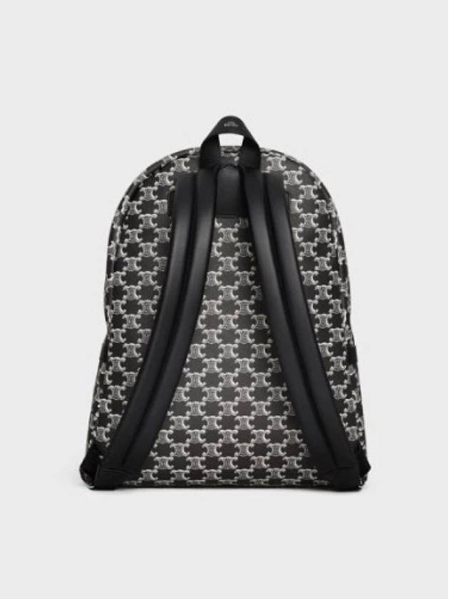 CELINE Triomphe Canvas Two-Tone Calfskin Medium Backpack Black
