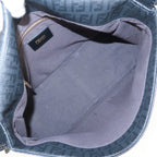 FENDI Zucchino Mamma Baguette Canvas Leather Shoulder Bag 8BR001