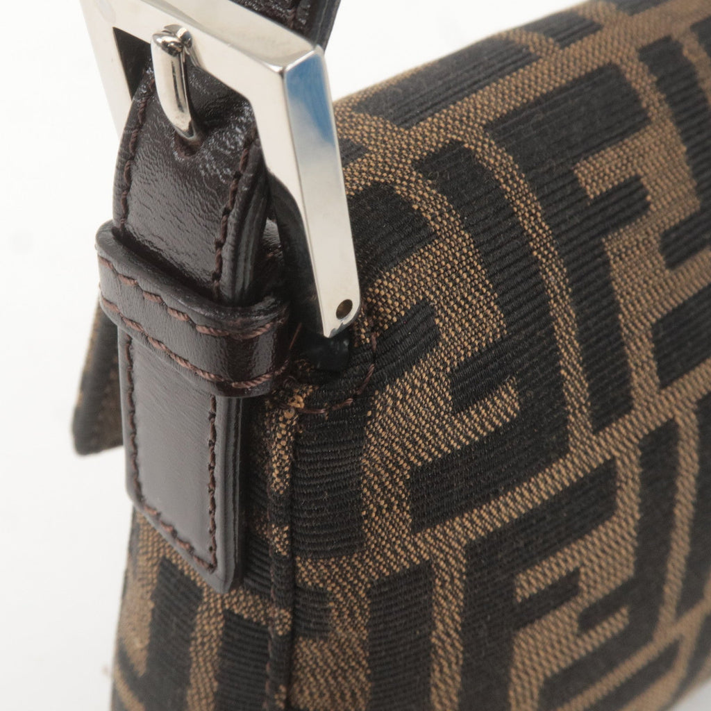 FENDI Mamma Baguette Zucca Canvas Leather Bag Beige 26424