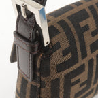 FENDI Mamma Baguette Zucca Canvas Leather Bag Beige 26424