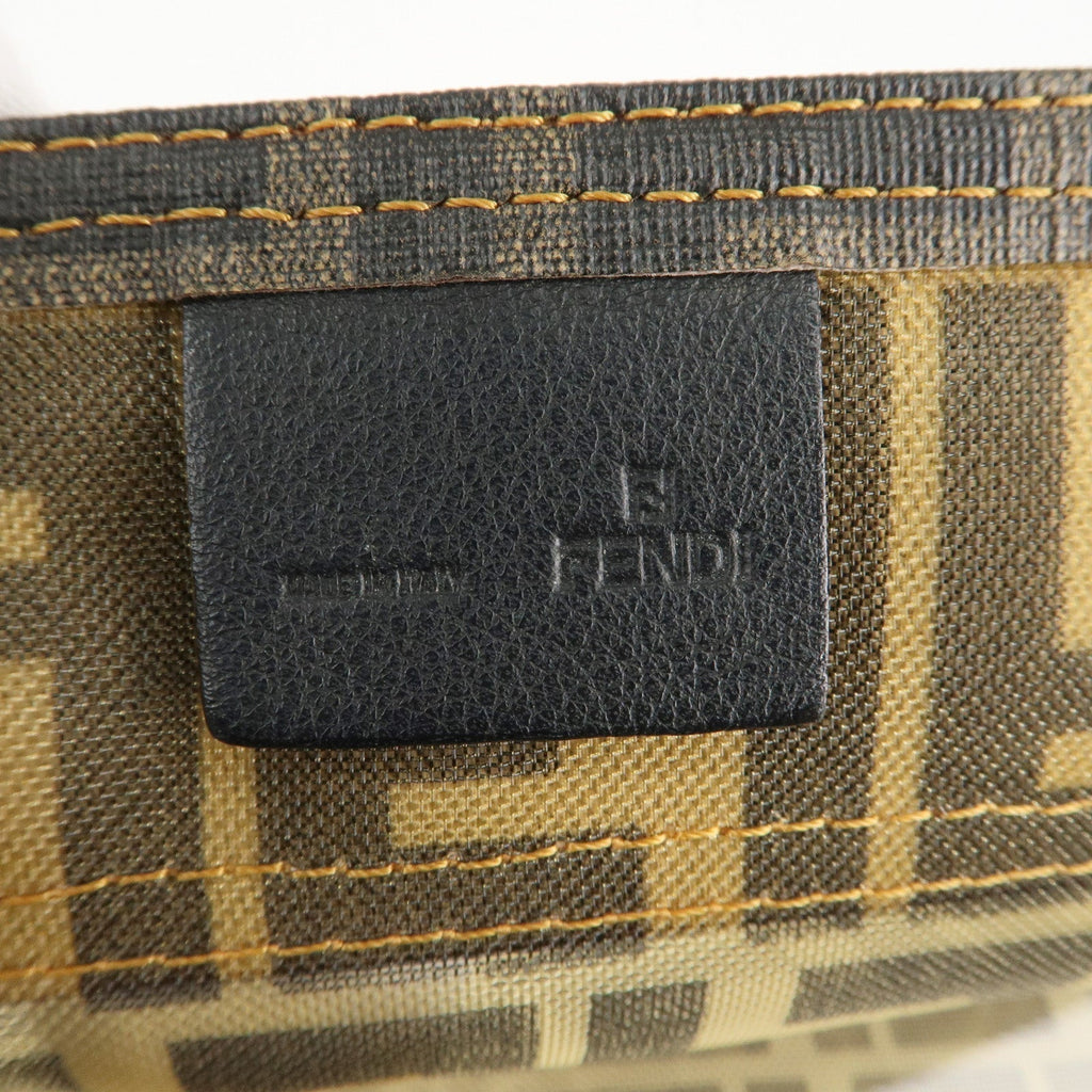FENDI Zucca Mesh PVC Tote Bag Brown Black 8BH184