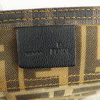 FENDI Zucca Mesh PVC Tote Bag Brown Black 8BH184