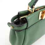 FENDI Micro Peekaboo Leather 2Way Bag Hand Bag Green 8M0355