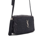 SAINT LAURENT SAN LAURENT ROOM CAMERA SHOULDER BAG WITH FRINGE STROW MATERIAL X LEADER BLACK (Silver G ) LADY SHOULDER BAG LADY BAG WITH FRINGE ONLINE