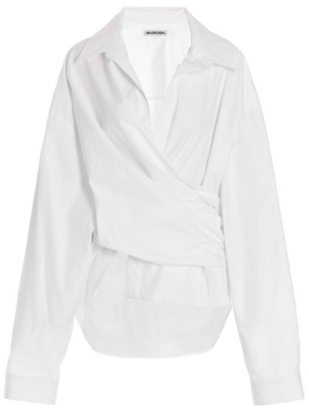 Balenciaga wrap long sleeve shirt white