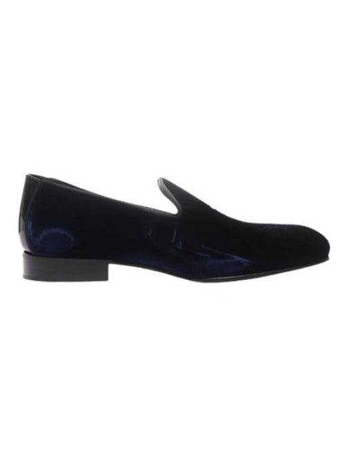 Patch Velvet Loafers Navy Dior