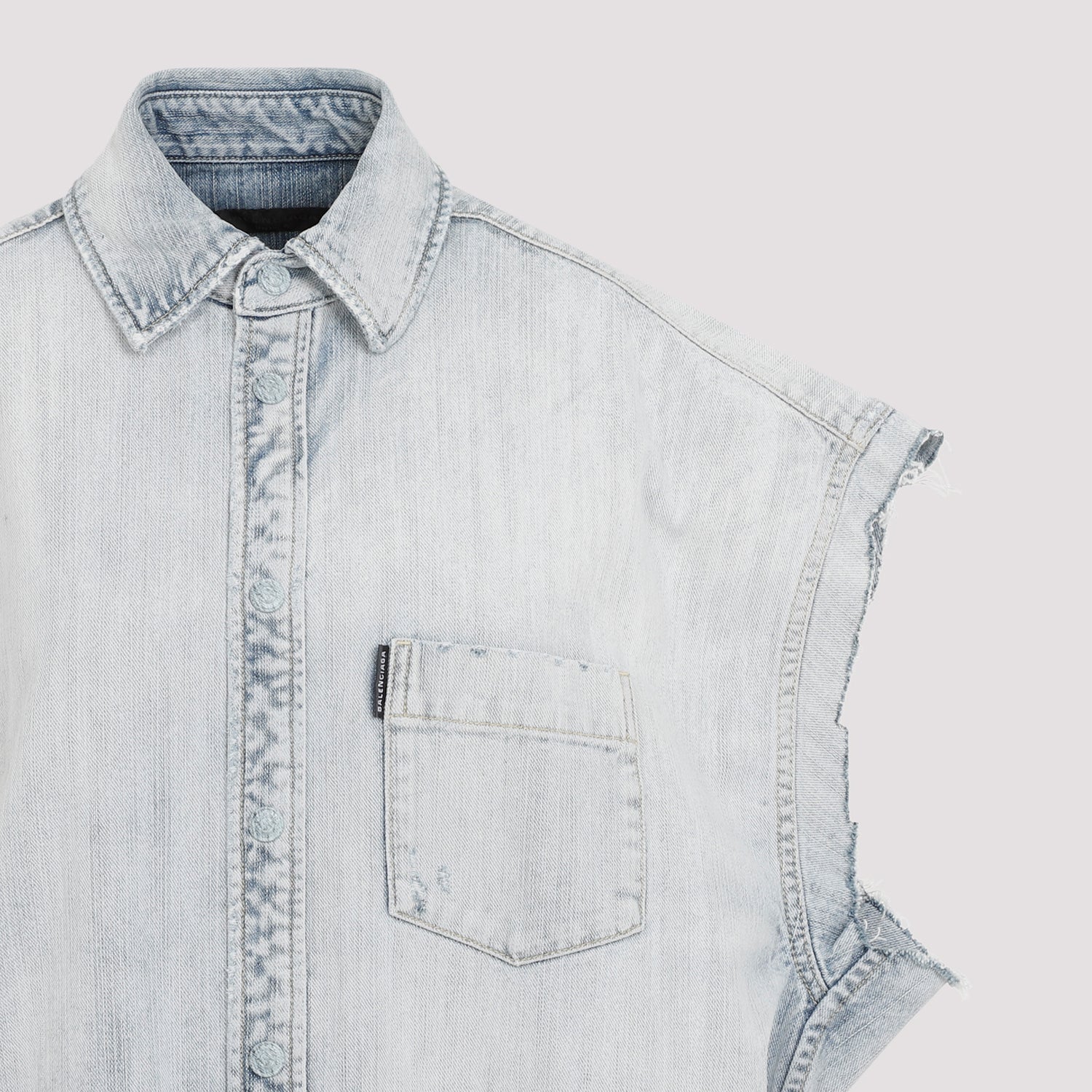 Balenciaga Ripped Sleeve Shirt Men